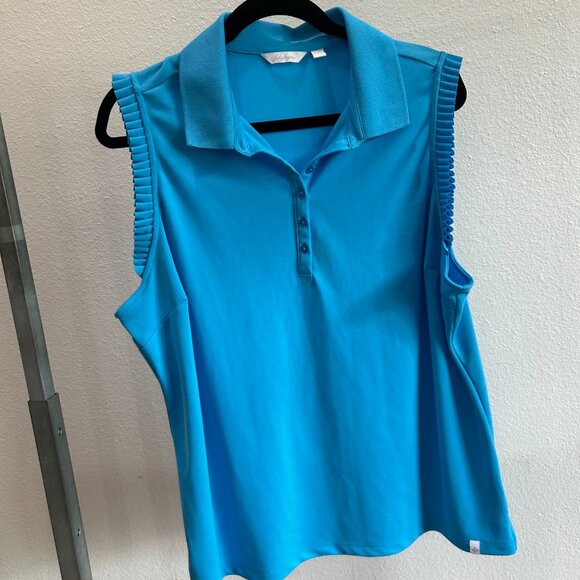 Lady Hagen XXL ruffle sleeveless polo - Picture 6 of 7